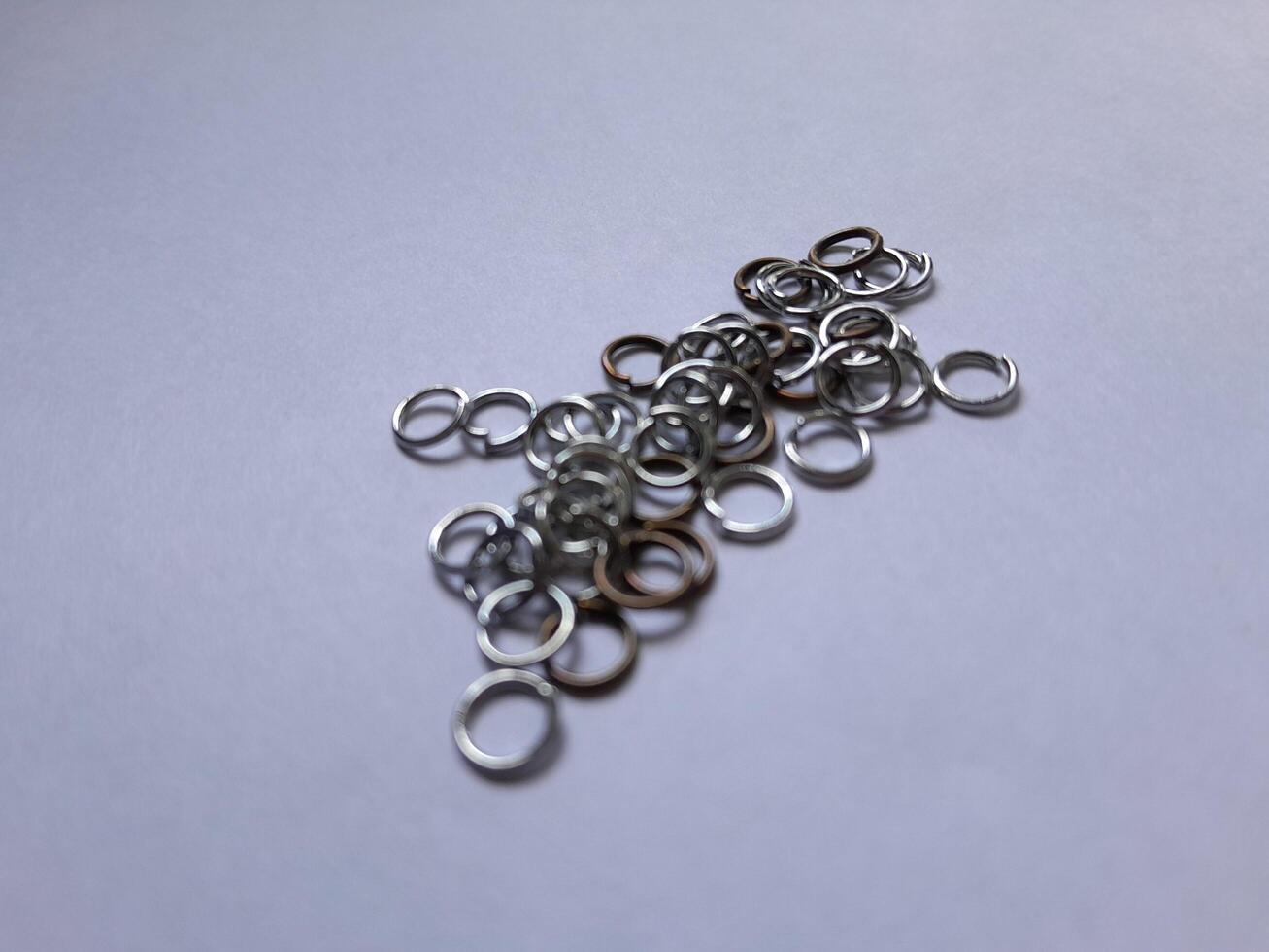 Photos of lots of small iron rings. This photo is perfect for calendars, advertisements, banners, posters