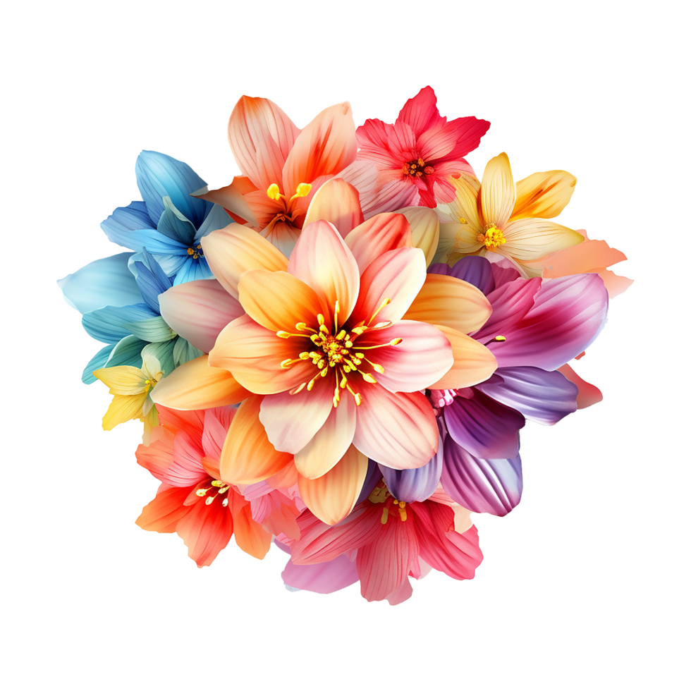 AI generated Colorful flower isolated on transparent background png