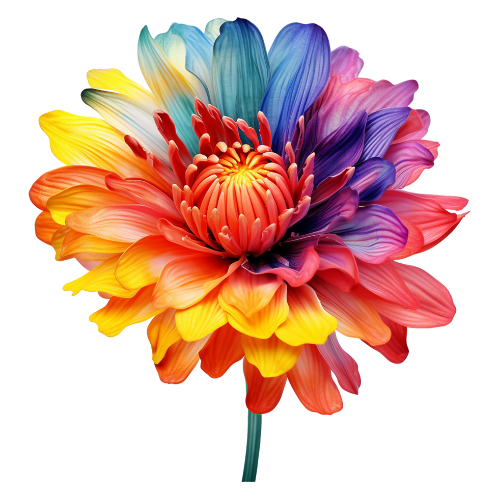 AI generated Colorful flower isolated on transparent background png