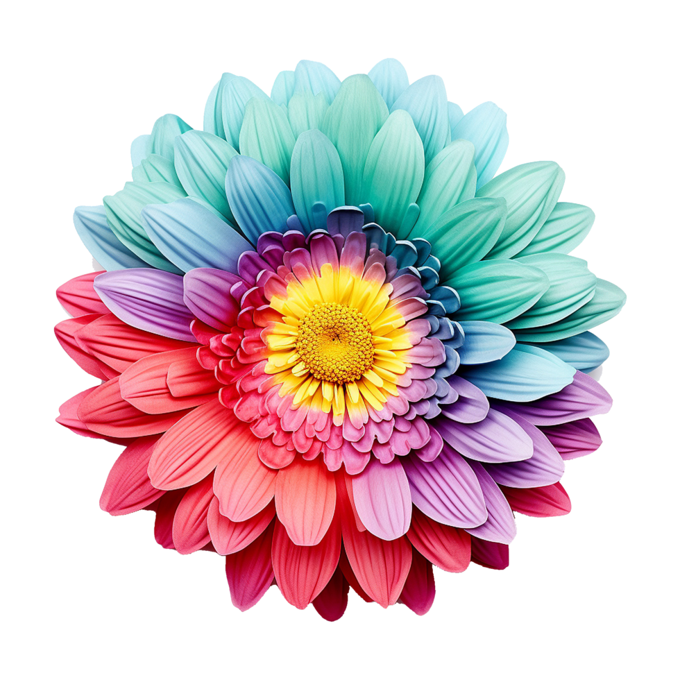 AI generated Colorful flower isolated on transparent background png