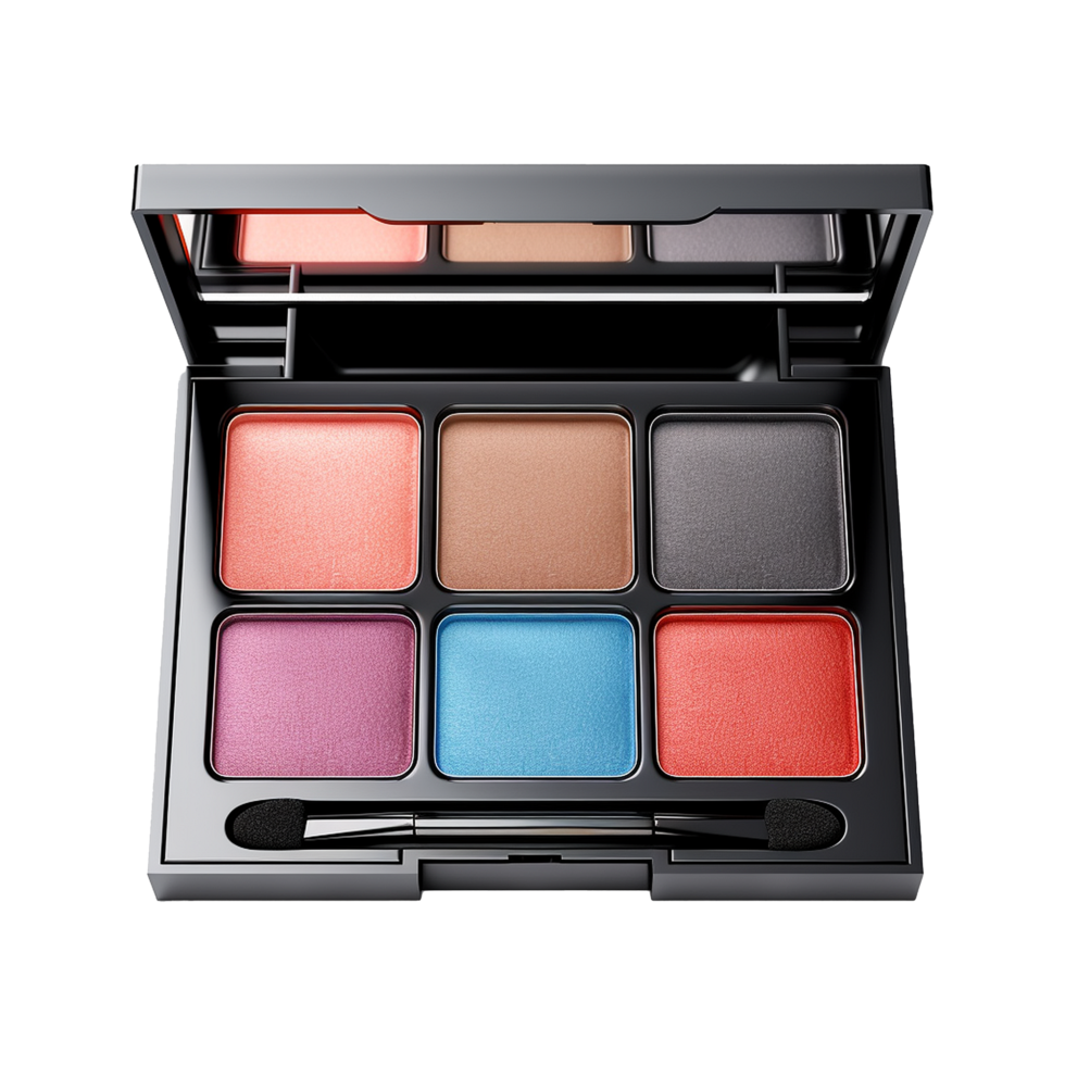 AI generated Eye shadow palette in vibrant colors isolated on transparent background png