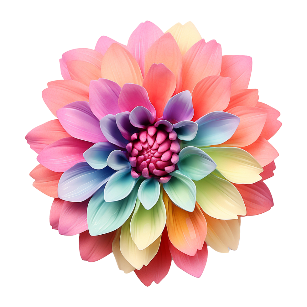 AI generated Colorful flower isolated on transparent background png