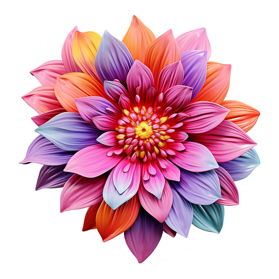 ai généré coloré fleur isolé sur transparent Contexte png