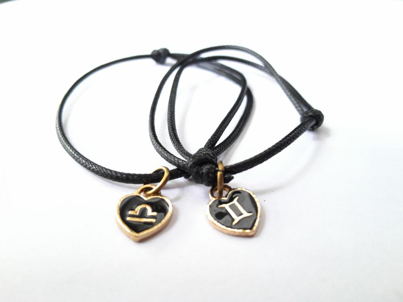 Photo of bracelet with zodiac pendant. This photo is suitable for advertising photos, calendars, magazines, posters, banners