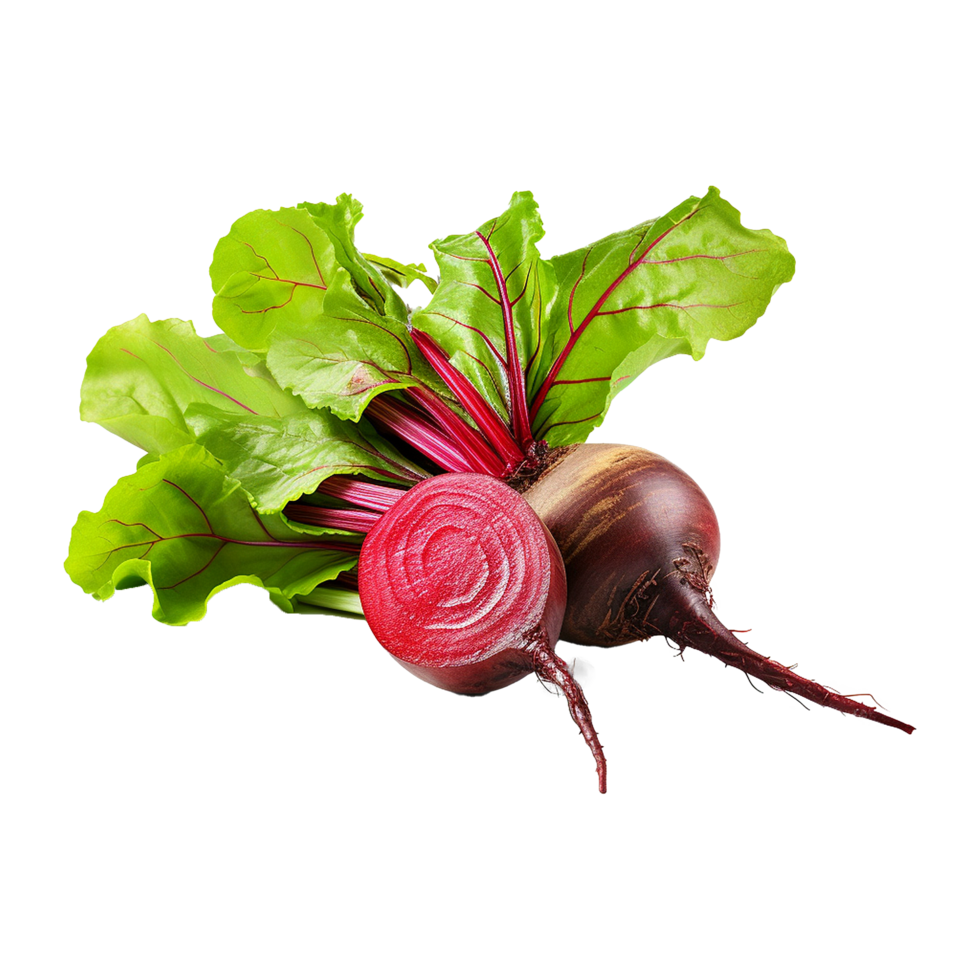 AI generated Beetroot with leaves isolated on transparent background png