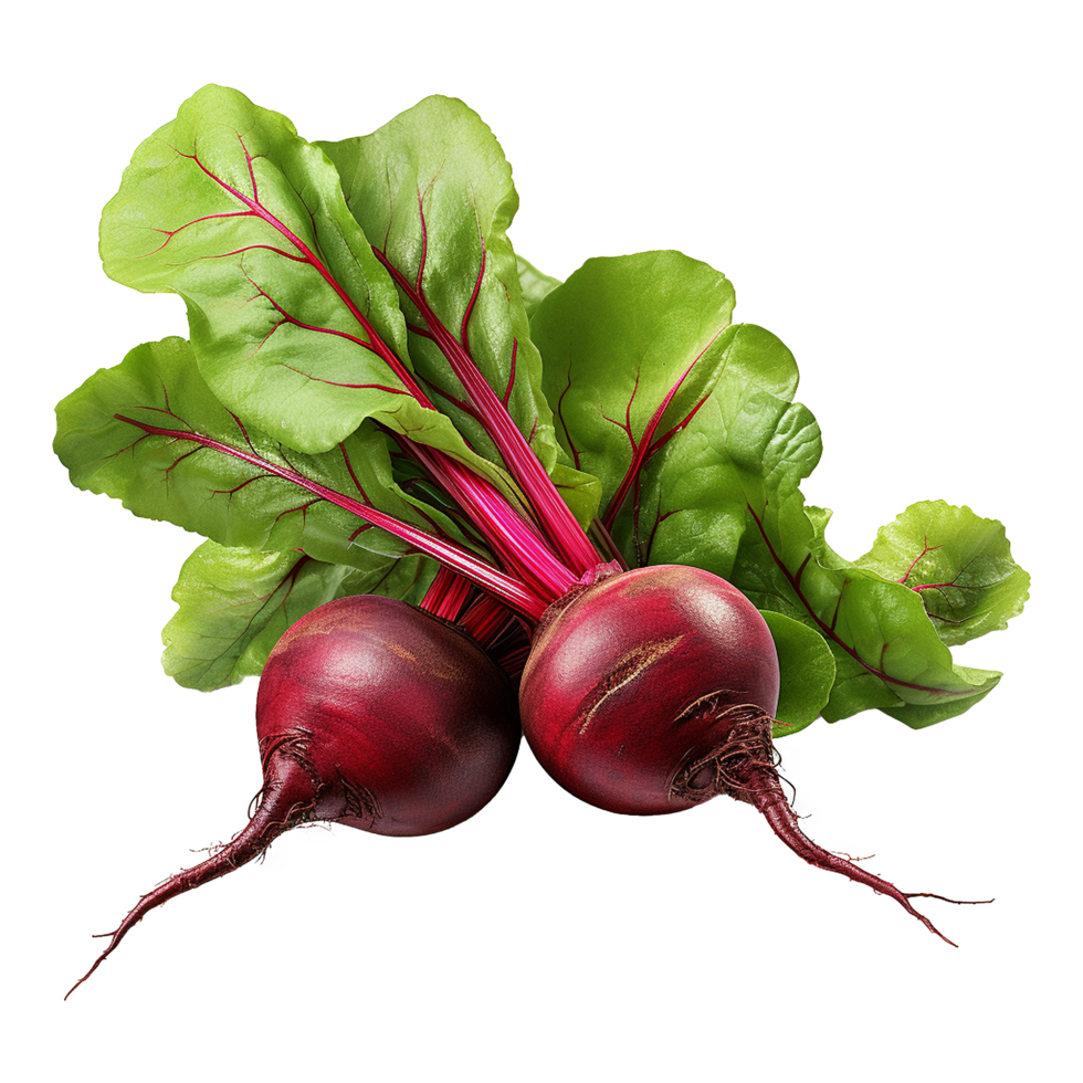 AI generated Beetroot with leaves isolated on transparent background png