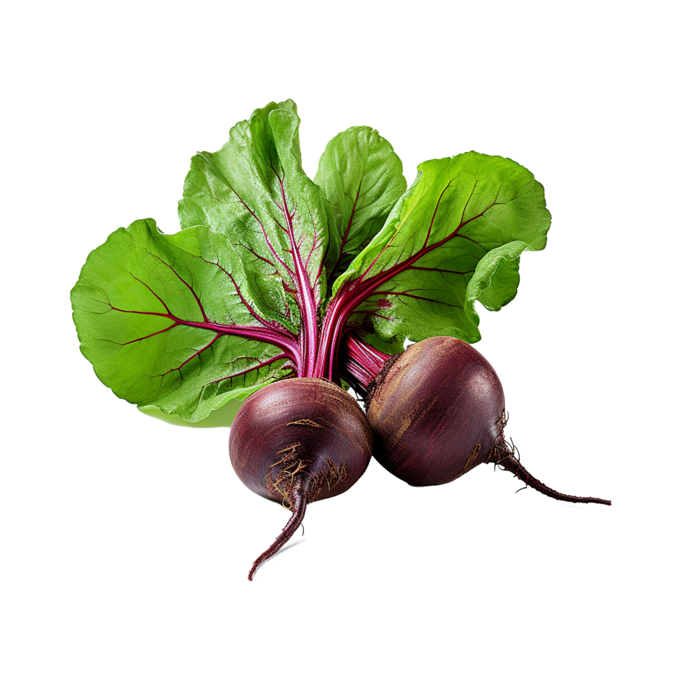 AI generated Beetroot with leaves isolated on transparent background png