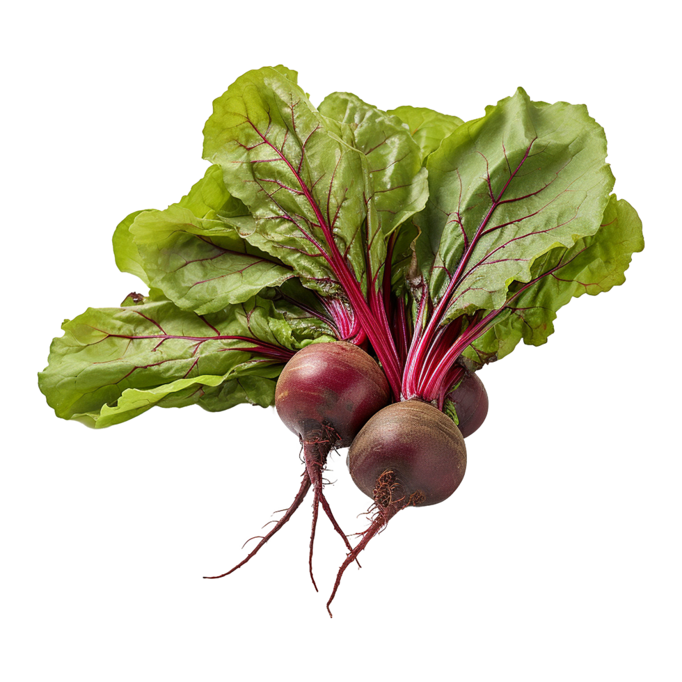 AI generated Beetroot with leaves isolated on transparent background png