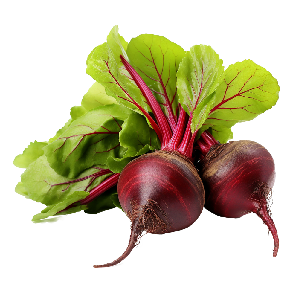 AI generated Beetroot with leaves isolated on transparent background png