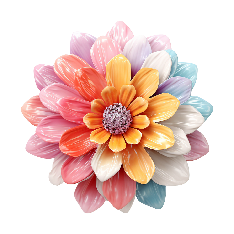 AI generated Colorful flower isolated on transparent background png