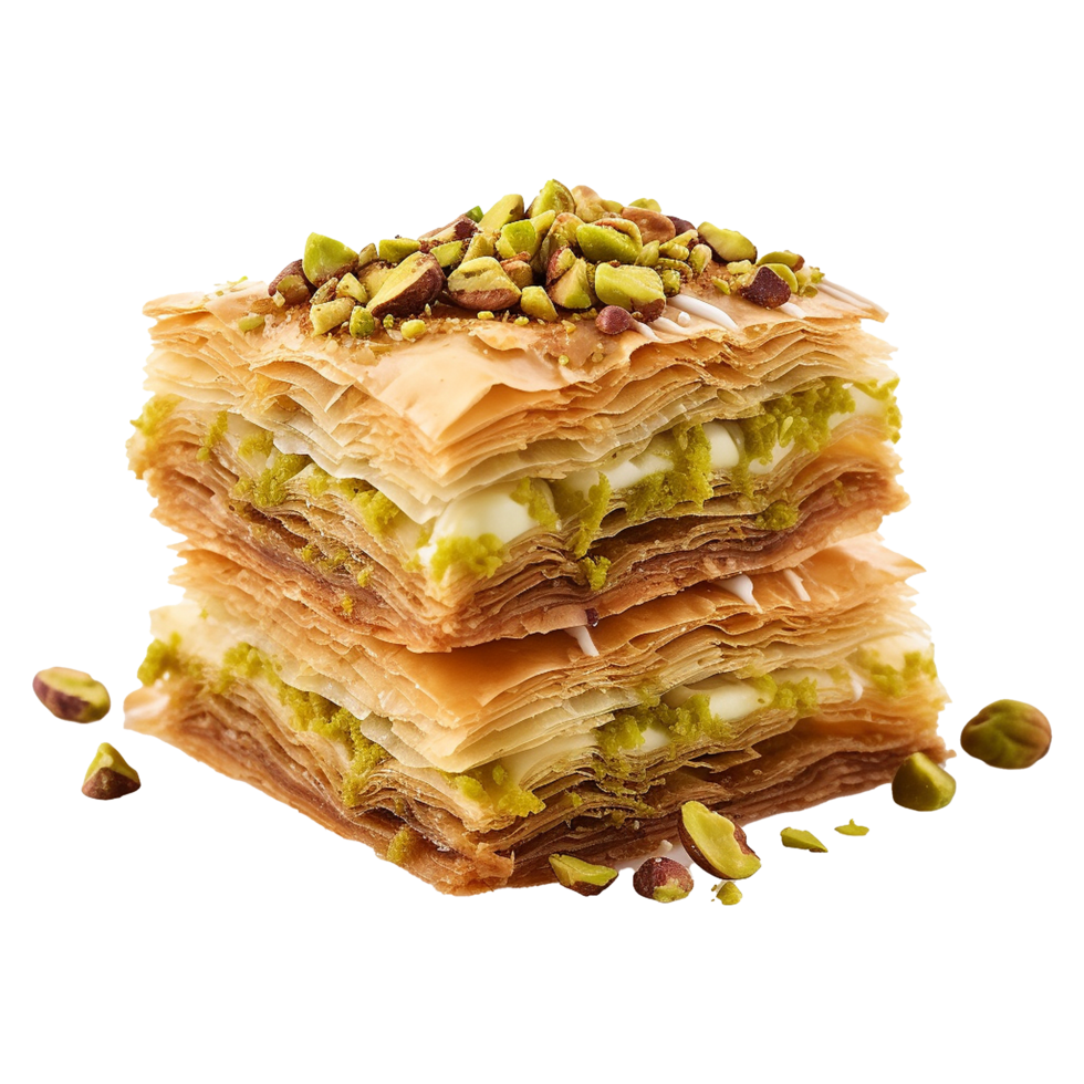 AI generated Baklavas on transparency background png