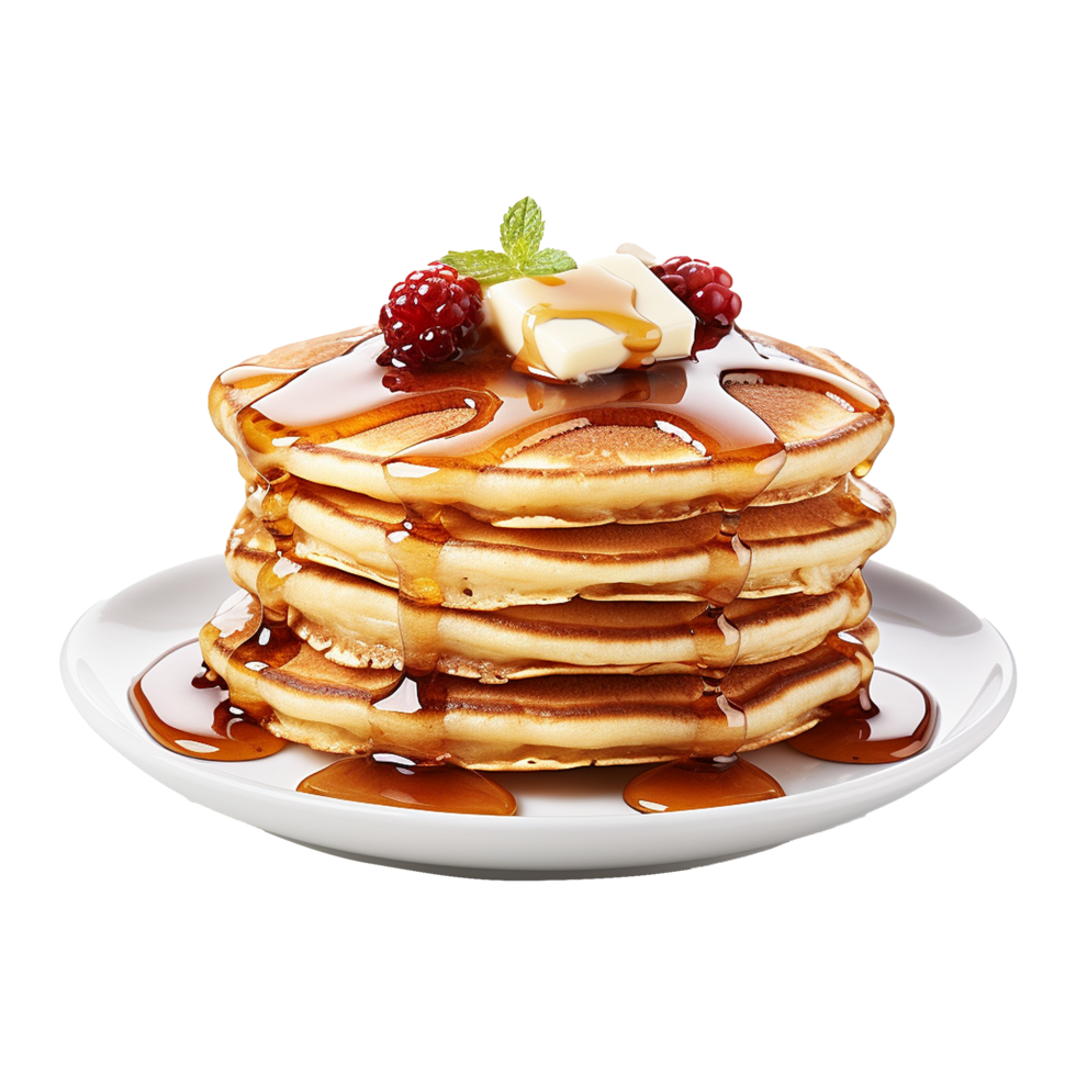 AI generated Pancakes isolated on transparent background png