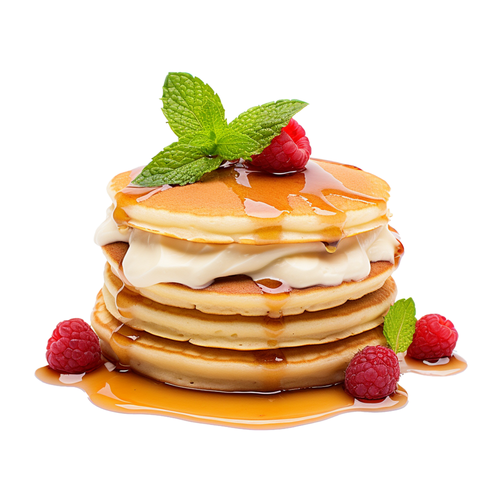AI generated Pancakes isolated on transparent background png