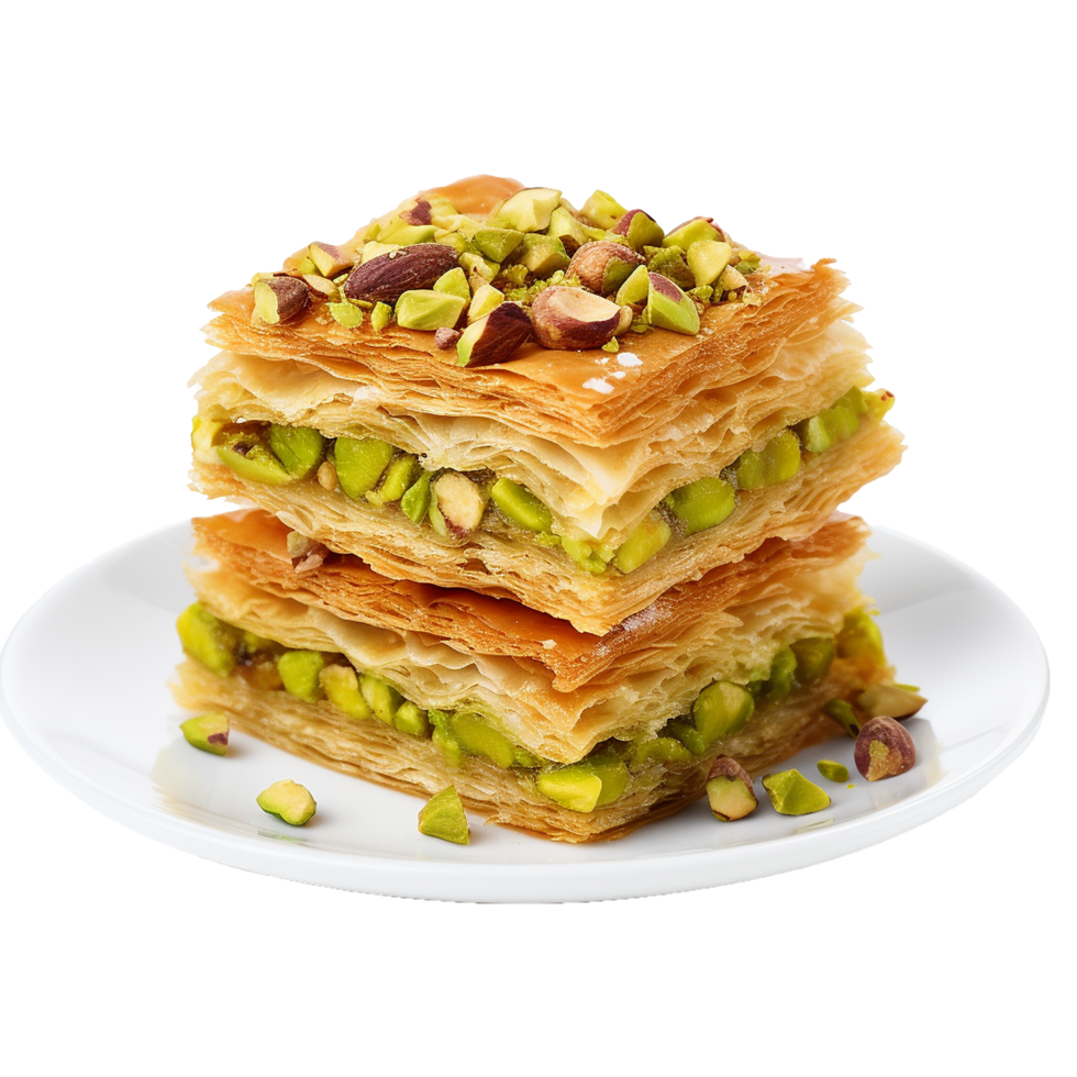 AI generated Baklavas on transparency background png