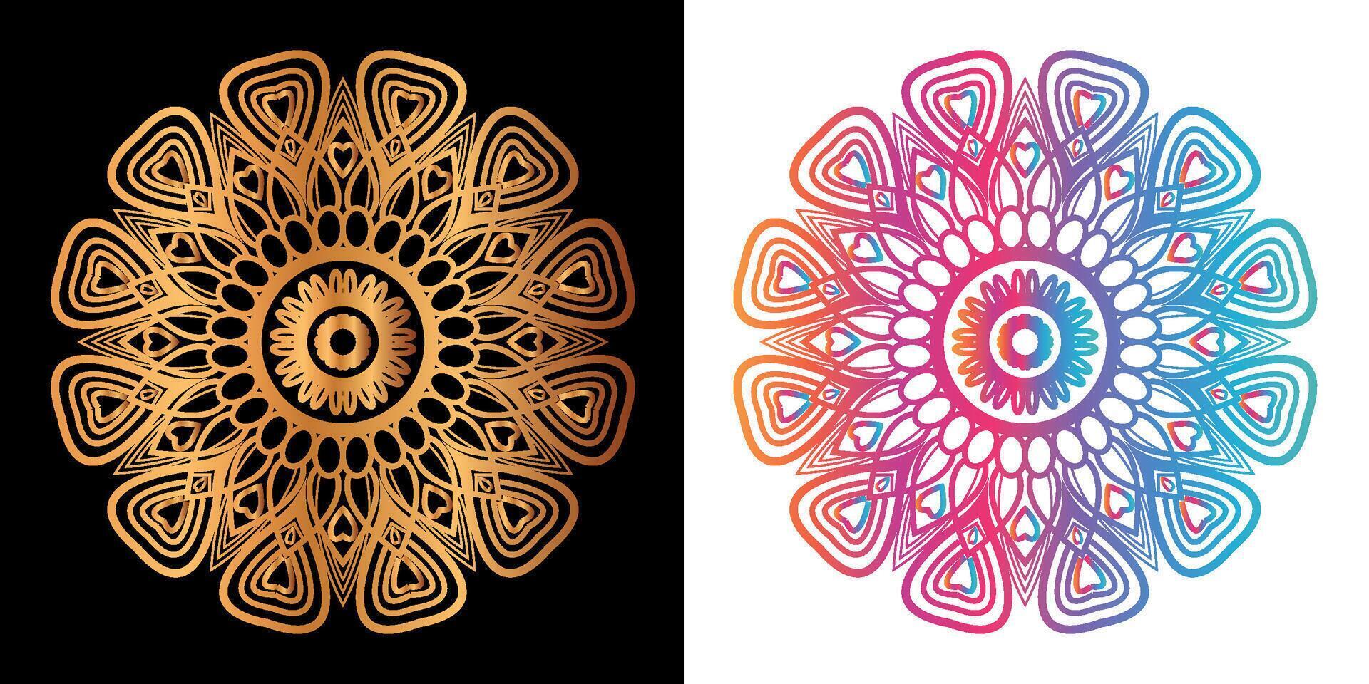 Ethnic decorative element luxury golden mandala design vector