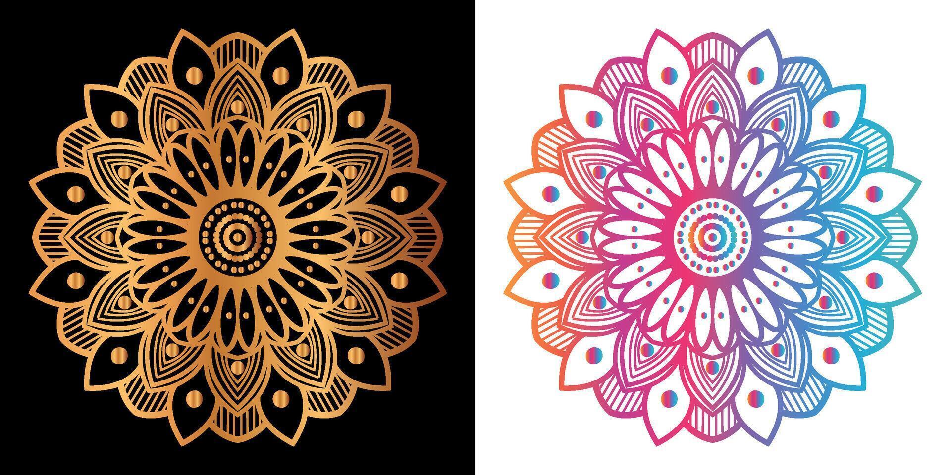 étnico decorativo elemento lujo dorado mandala diseño vector