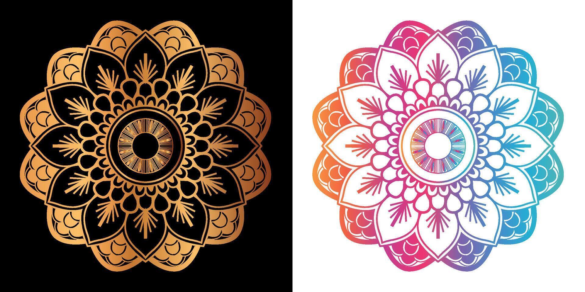 Ethnic decorative element luxury golden mandala design vector