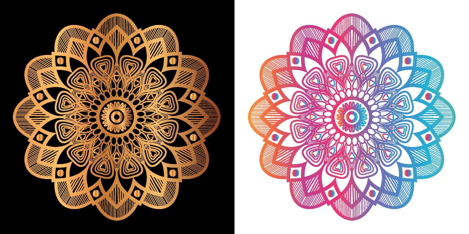 Ethnic decorative element luxury golden mandala design vector