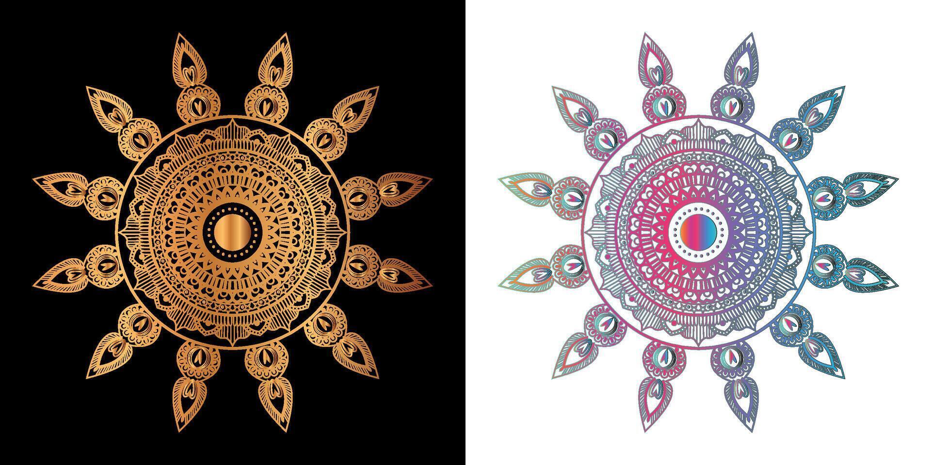 Ethnic decorative element luxury golden mandala design vector