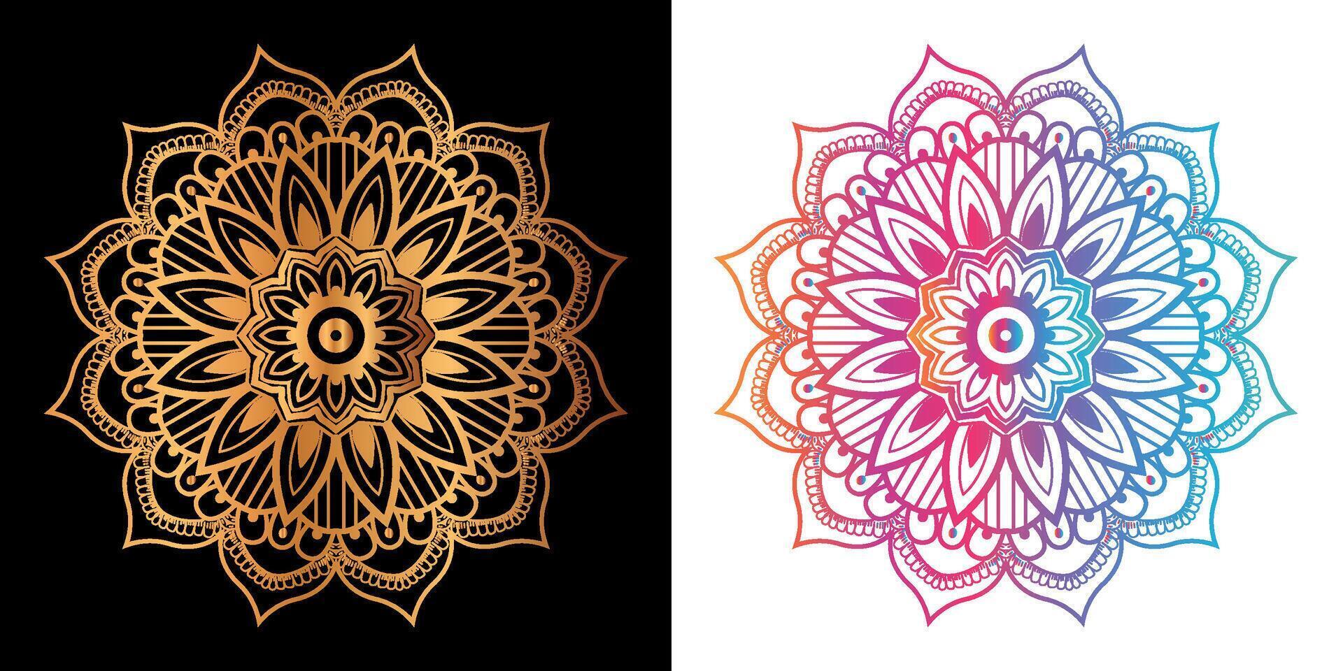 étnico decorativo elemento lujo dorado mandala diseño vector