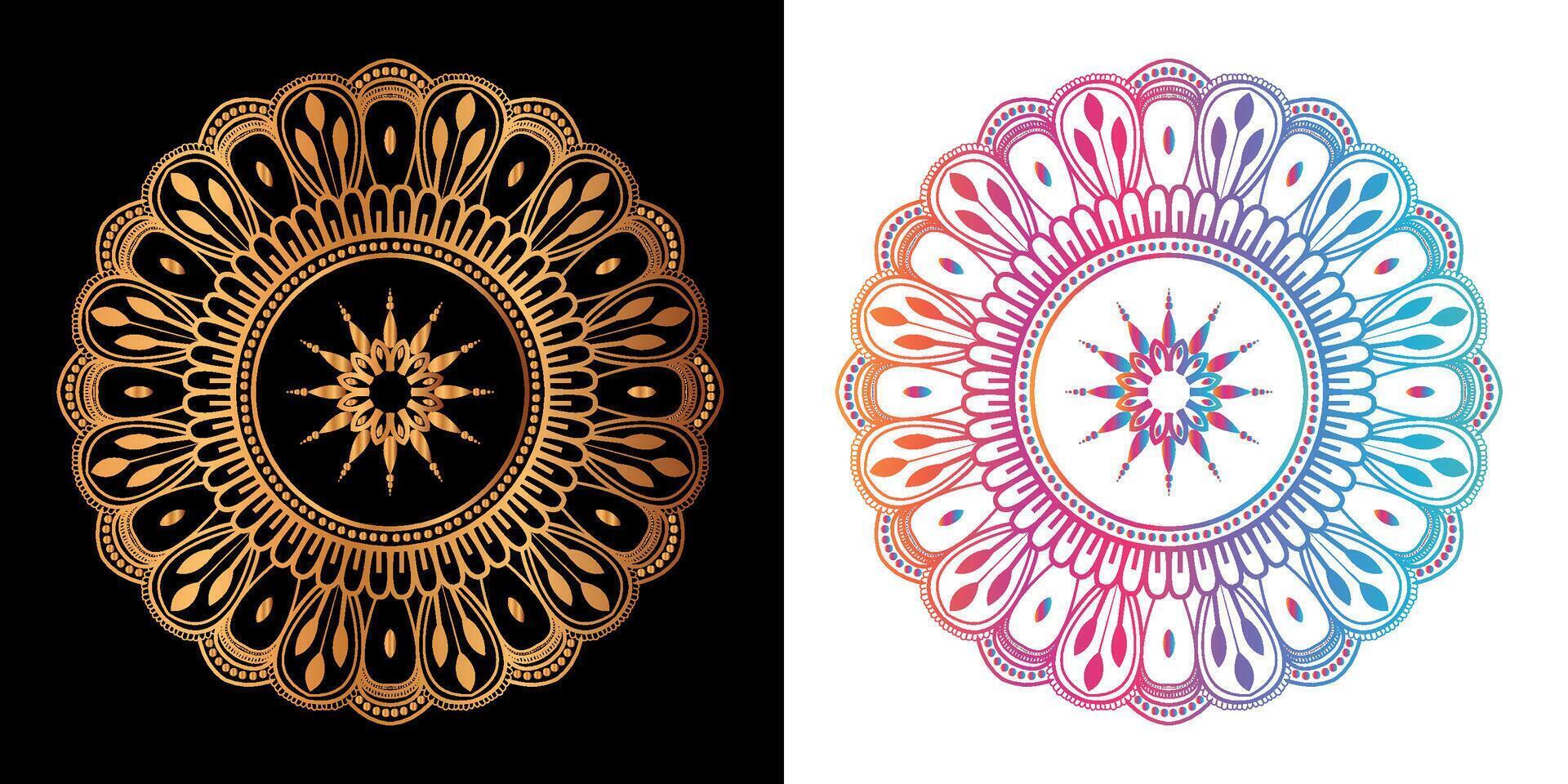 Ethnic decorative element luxury golden mandala design vector