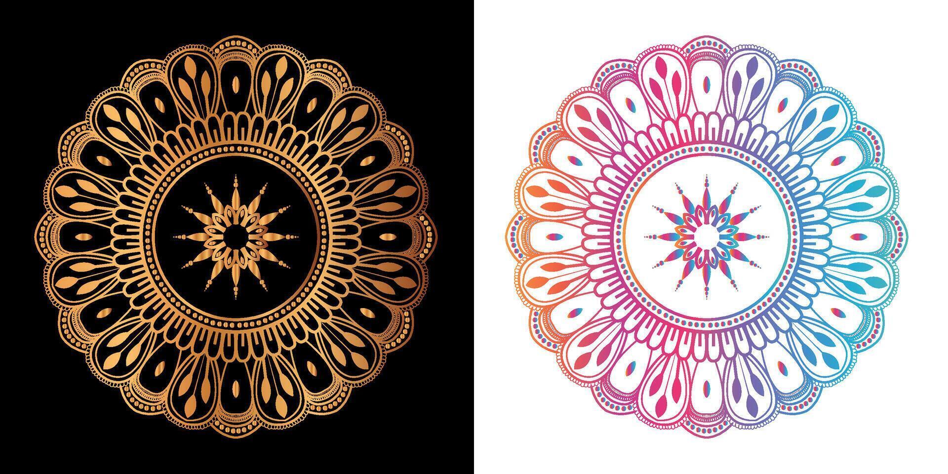 étnico decorativo elemento lujo dorado mandala diseño vector