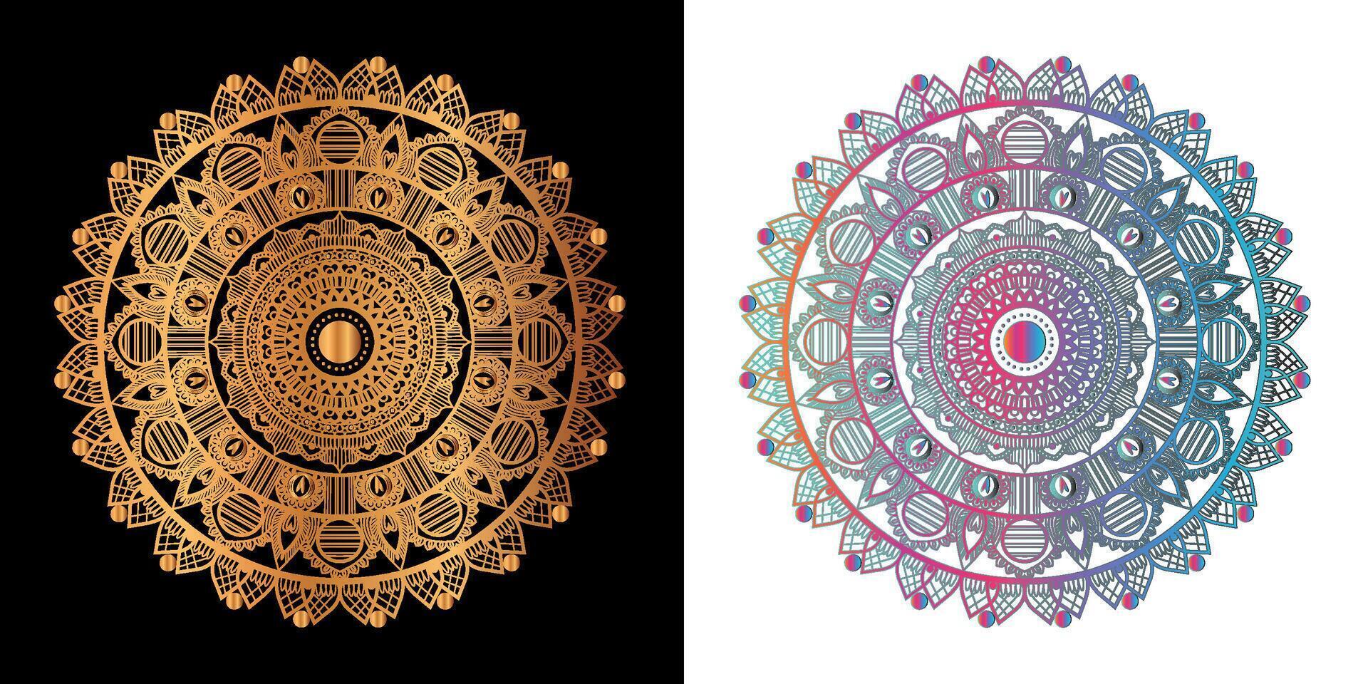 étnico decorativo elemento lujo dorado mandala diseño vector