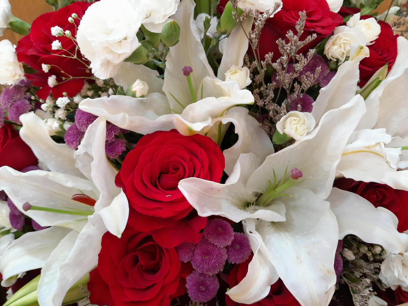 Photo with various flowers. Perfect for wallpaper, gifts, invitation cards