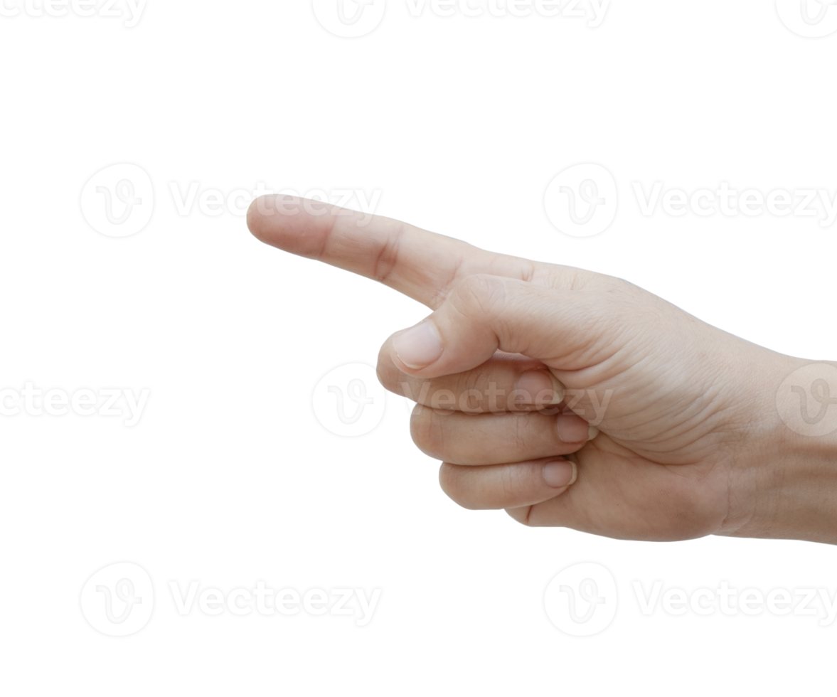 Man's hand pointing fingers png