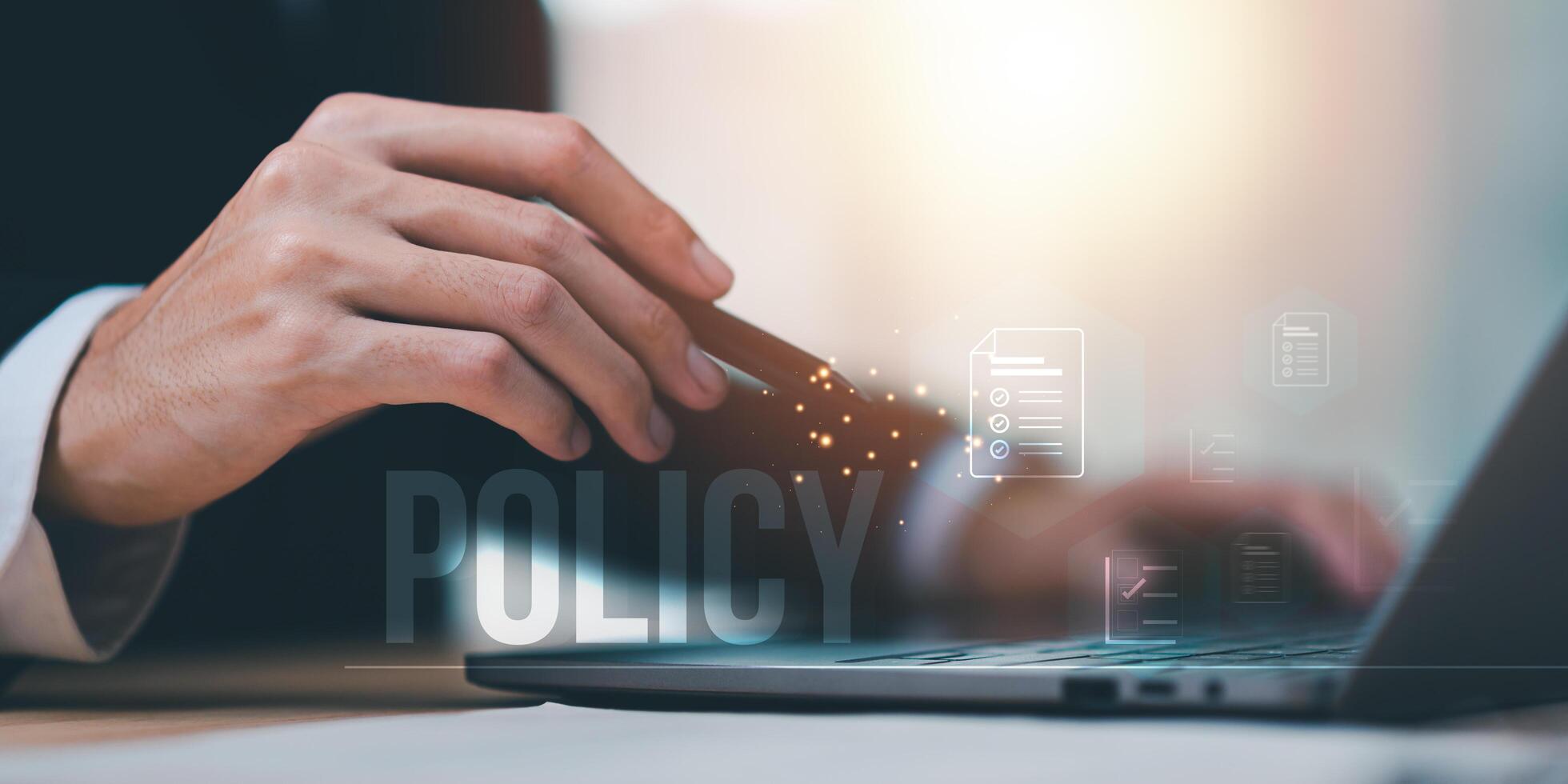 Concepts of practices and policies , company articles of association Terms and Conditions ,Business policy document ,document verification ,Company regulations and guidelines photo