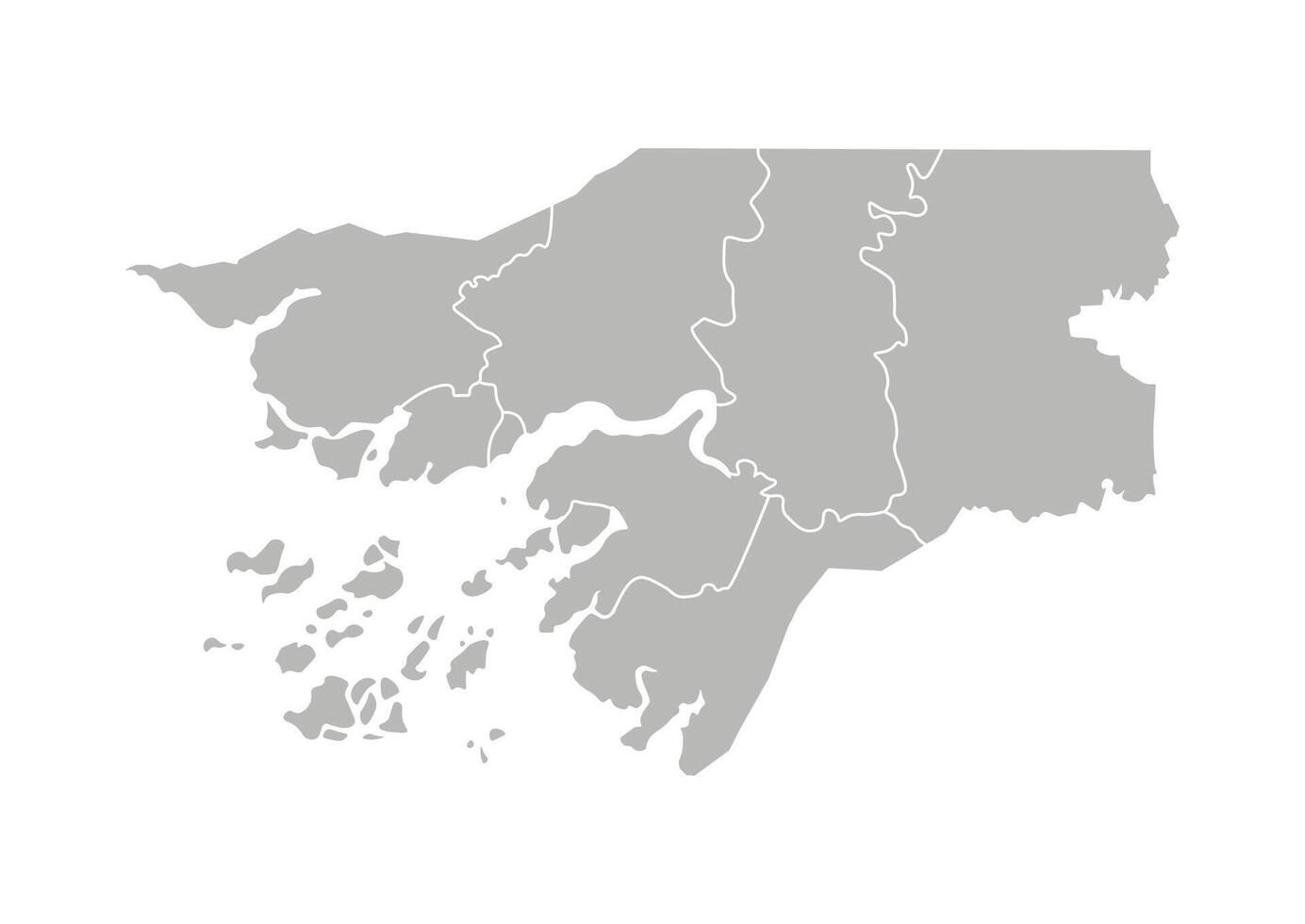 vector aislado ilustración de simplificado administrativo mapa de guinea-bissáu. fronteras de el regiones. gris siluetas blanco describir.