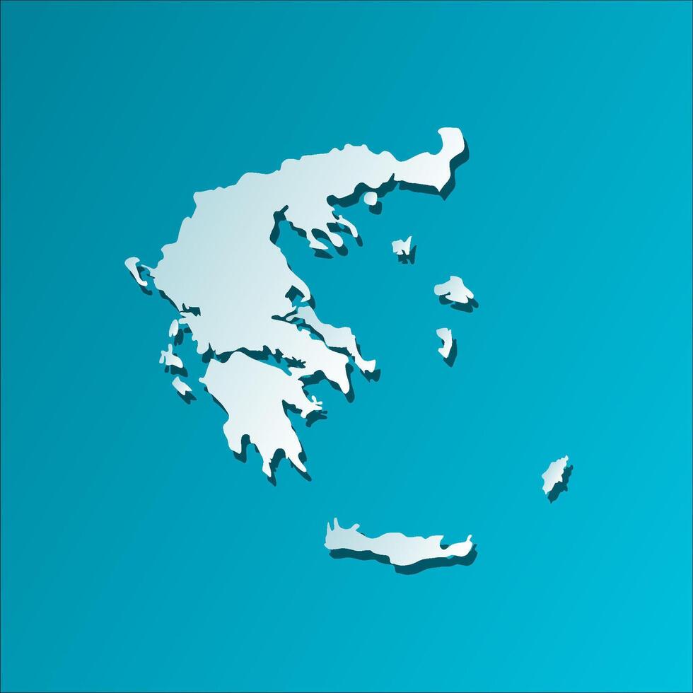 Vector isolated simplified illustration icon with blue silhouette of Greece map. Dark blue background