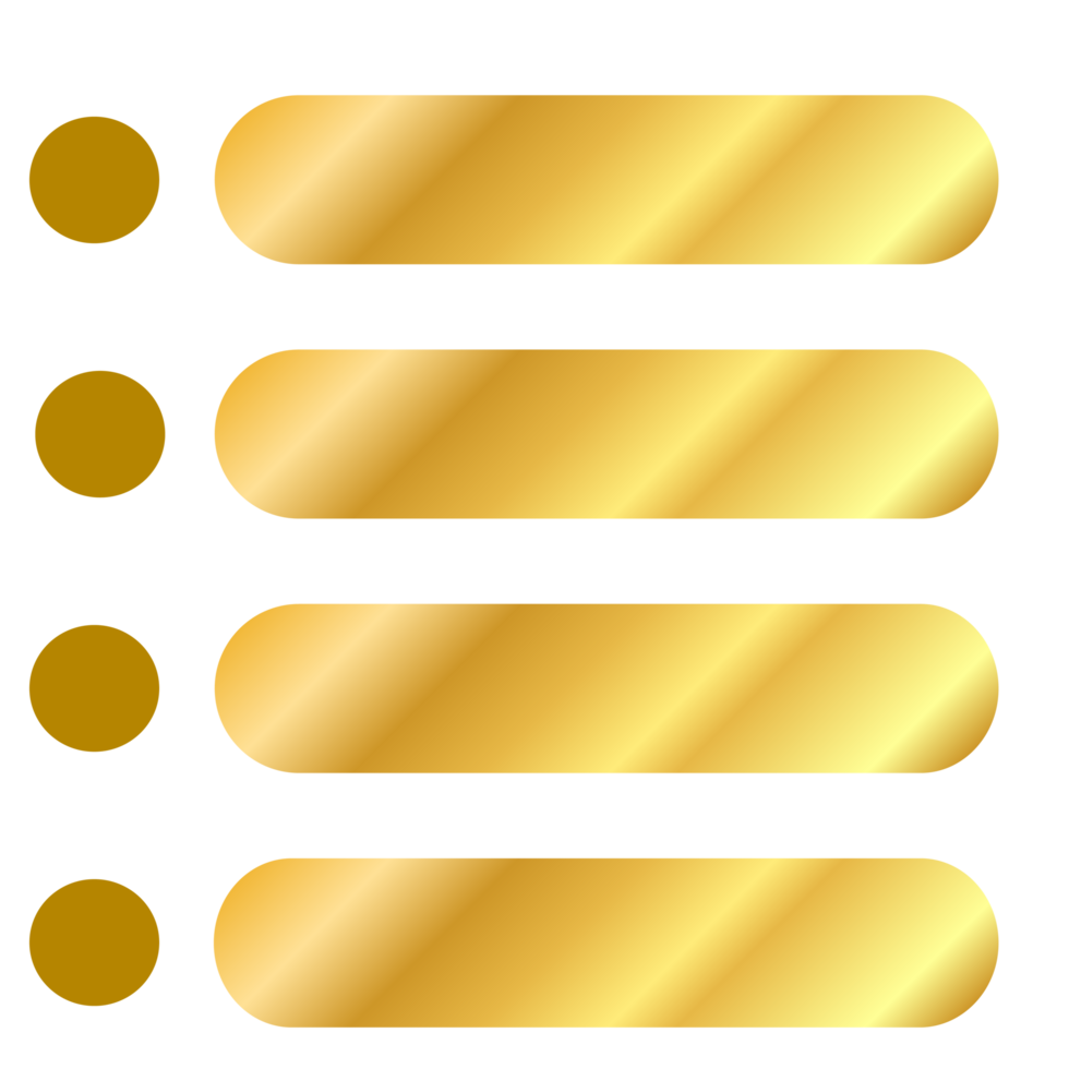 Infographic List with 4 Steps and Process Gold Color Design png