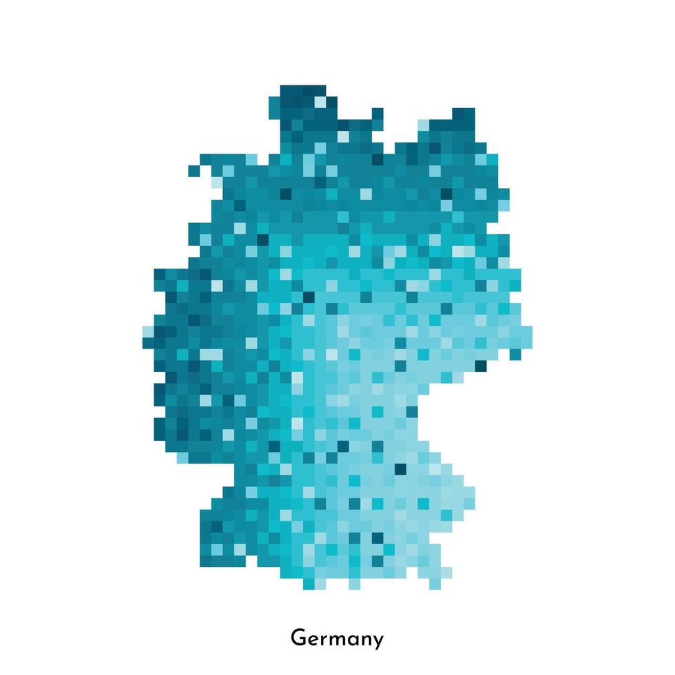 vector aislado geométrico ilustración con simplificado glacial azul silueta de Alemania mapa. píxel Arte estilo para nft modelo. punteado logo con degradado textura para diseño en blanco antecedentes