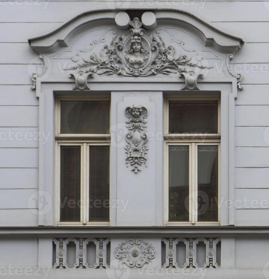 Prague window closeup detail photo