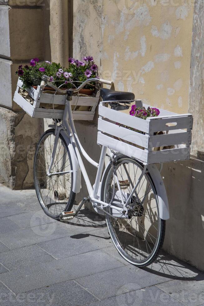 Vintage bicycle on the street photo