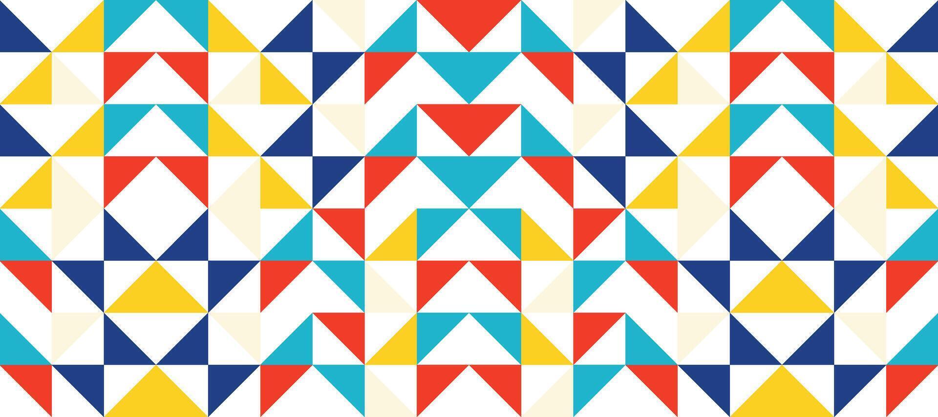 triangle colorful red mosaic pattern design background vector