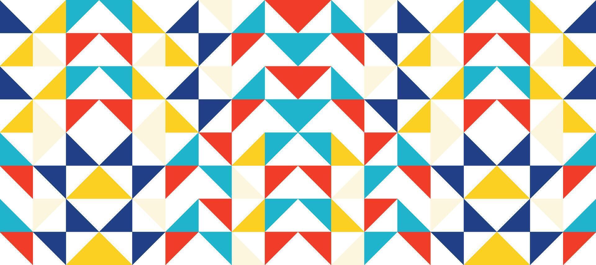 triangle colorful red mosaic pattern design background vector