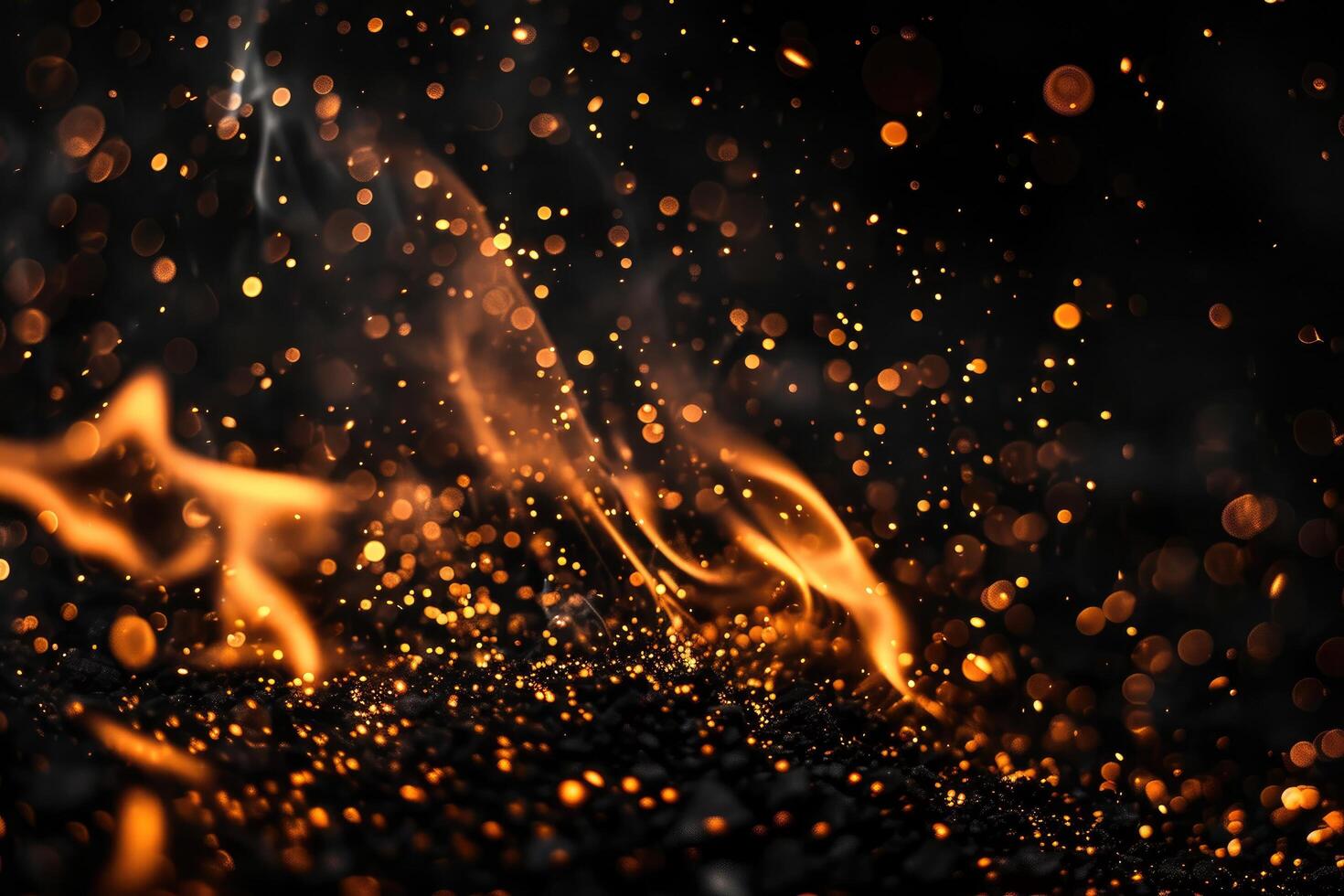 AI generated Ashen sparks cascade photo