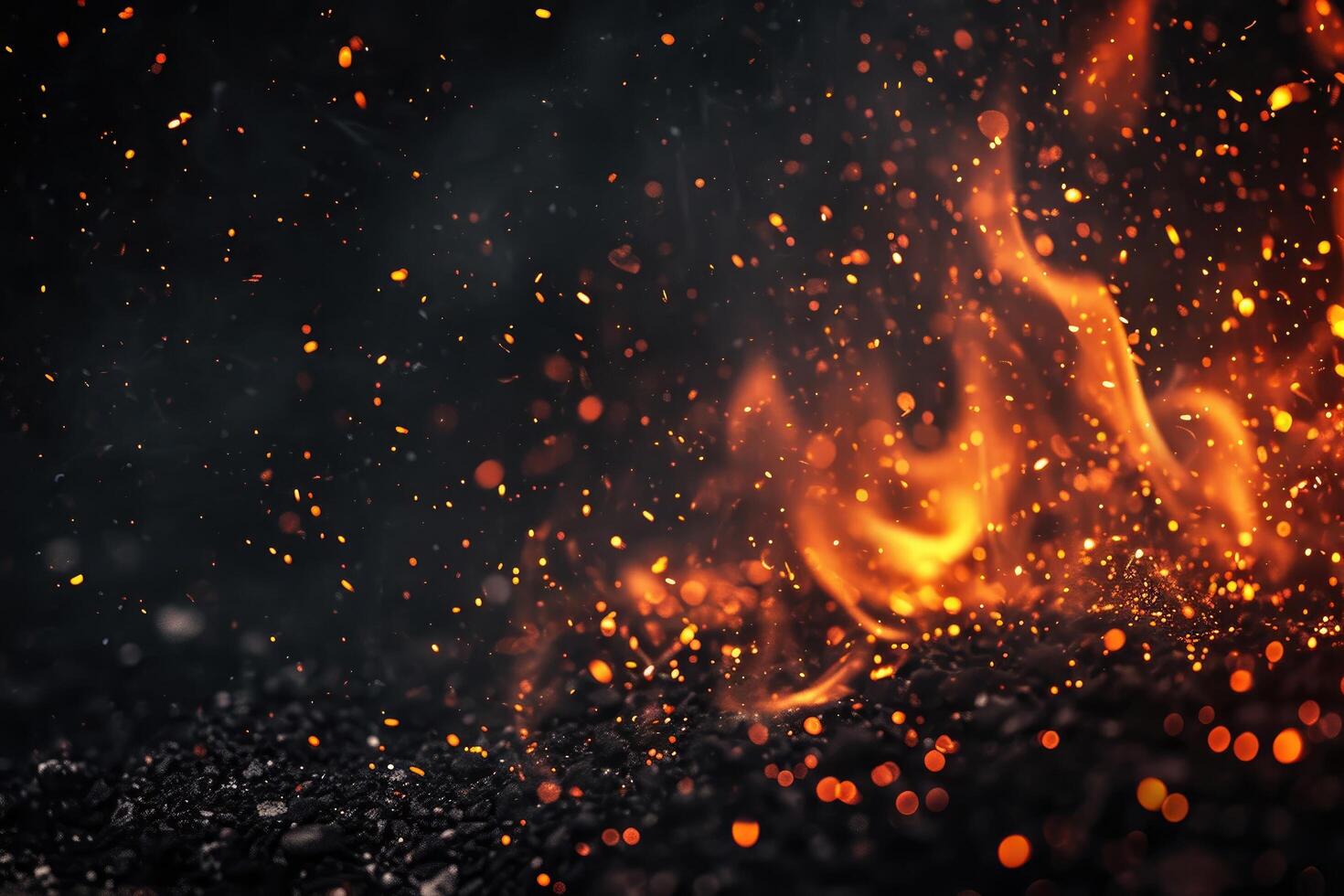 AI generated Charcoal's fiery dance photo