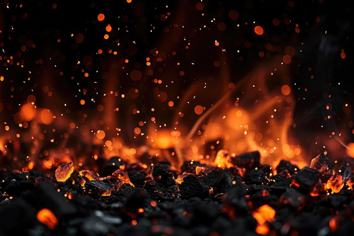 AI generated Midnight's fiery cascade photo