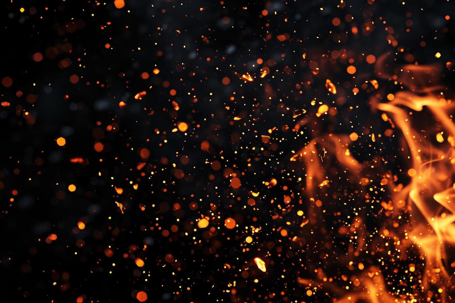 AI generated Fiery sparks cascade photo