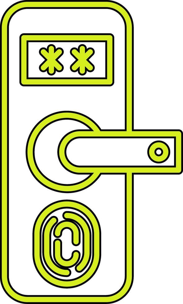 Fingerprint Door Protection Vecto Icon vector