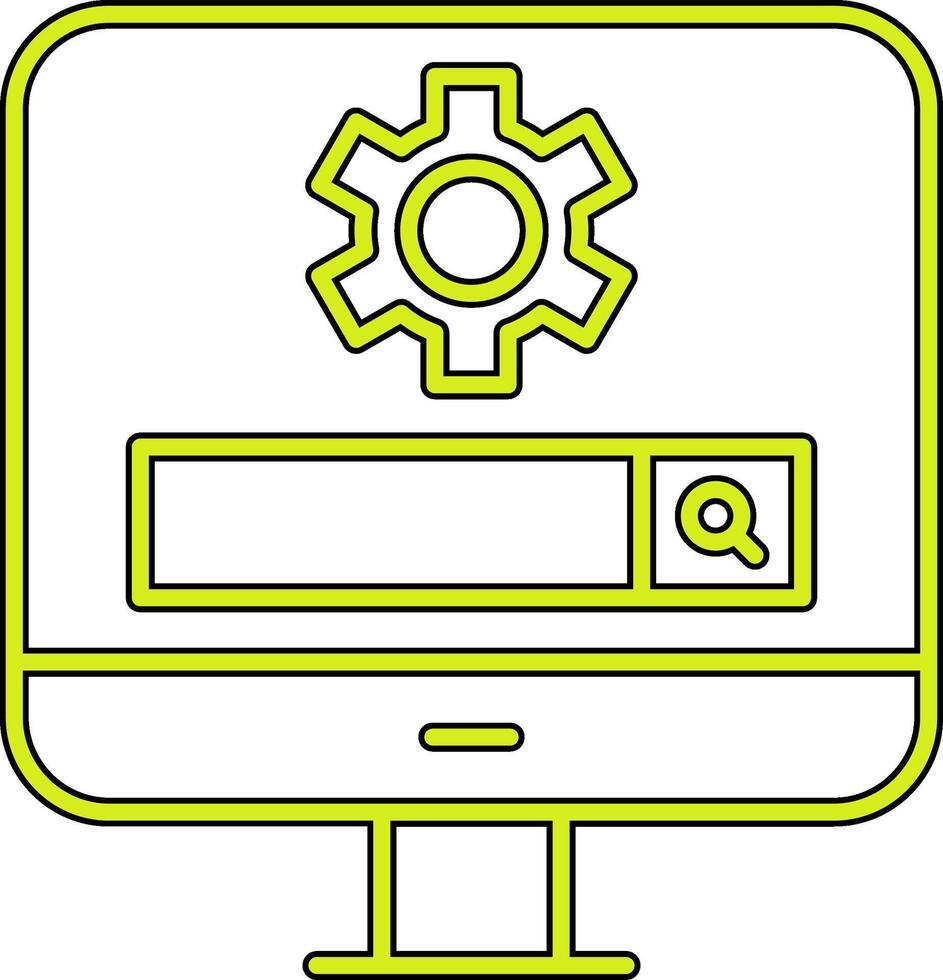 Computer Search Engine Vecto Icon vector