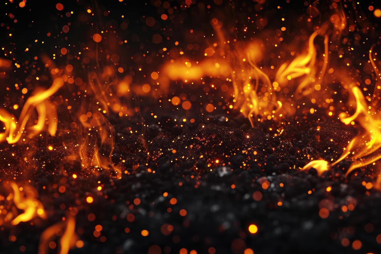 AI generated Dancing sparks cascade photo