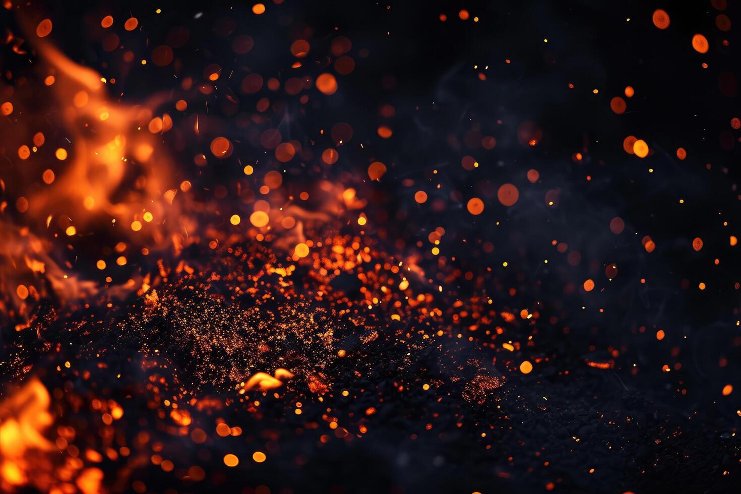 AI generated Charcoal's fiery cascade photo