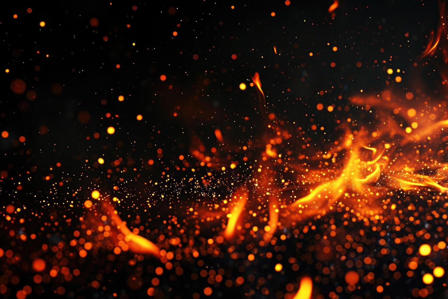 AI generated Fiery dance of sparks photo