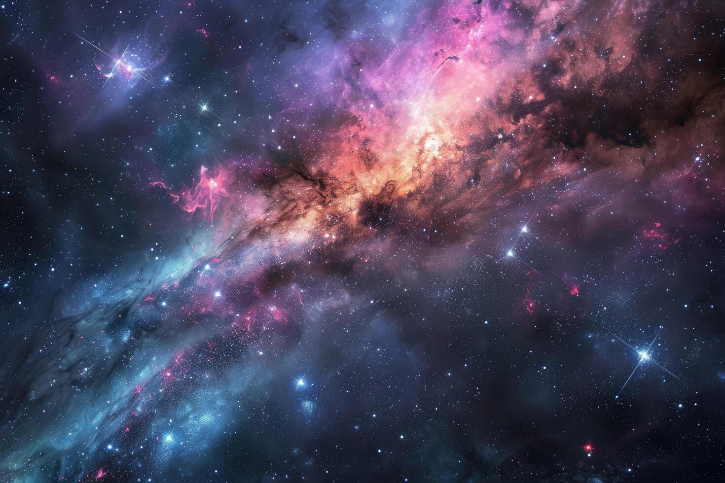 AI generated Radiant galaxy setting for your design inspiration photo