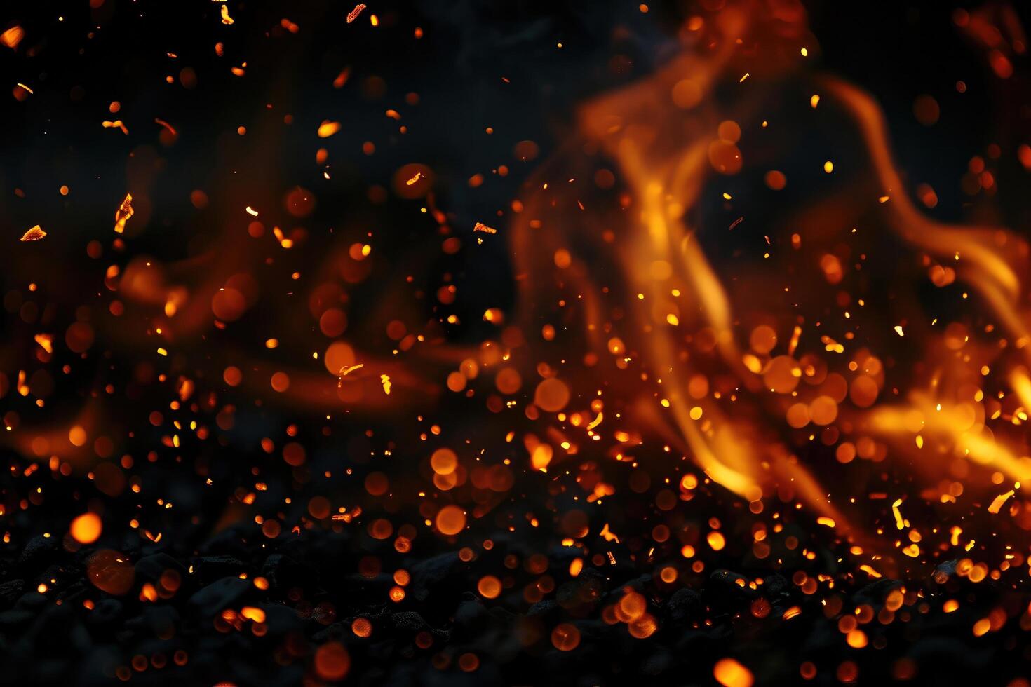 AI generated Fiery whispers cascade photo