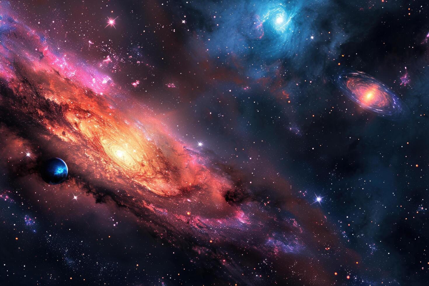 AI generated Vibrant galaxy scene for your creative project photo
